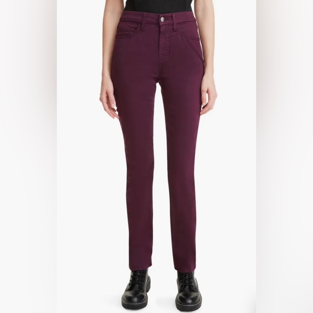 JEN7 by 7 For All Mankind Sateen Slim Straight Leg Jeans in Plum Women’s Size 16